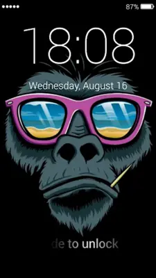 Monkey Lock Screen Wallpaper android App screenshot 1