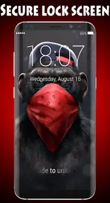 Monkey Lock Screen Wallpaper android App screenshot 7